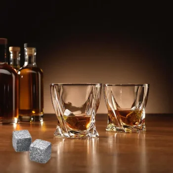 Uvrnute Čaše za Viski sa Kockicama